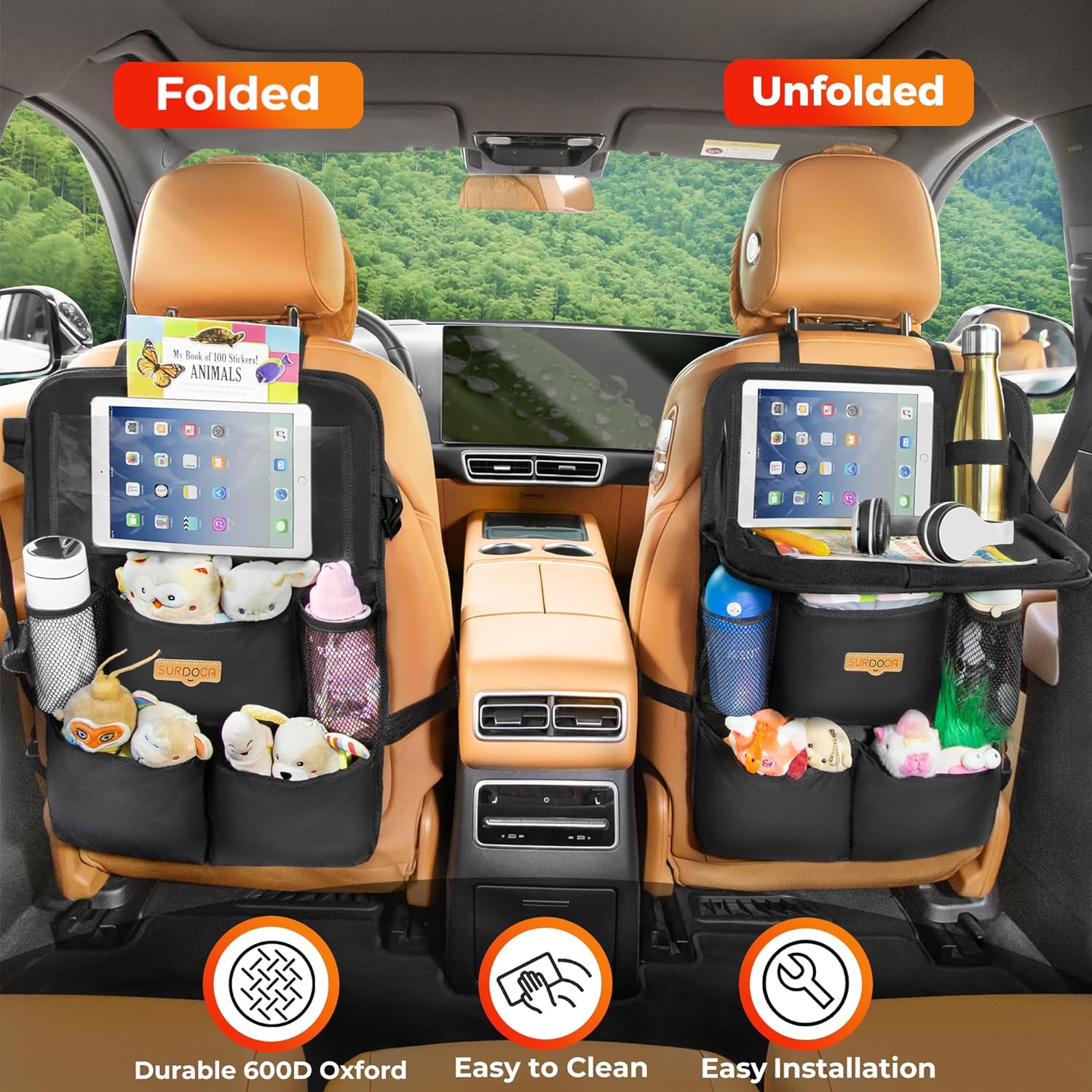 Thumbnail 2 de SURDOCA Car Seat Organiser with Foldable Tray