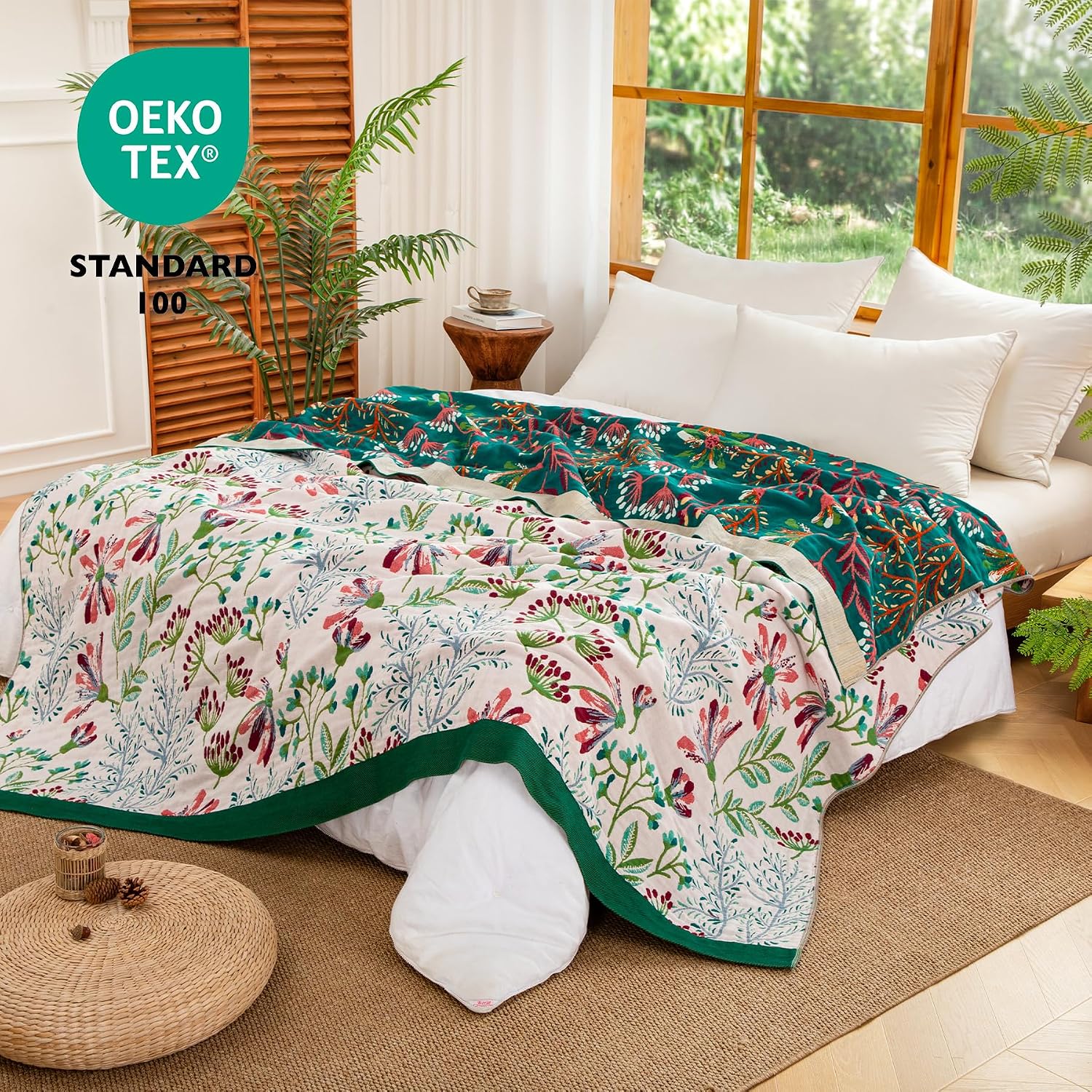 Detalle de Dormilin EU-HA-SZLST-LL-200230 boho-sprei 200 x 230 cm, dubbelzijdig katoen