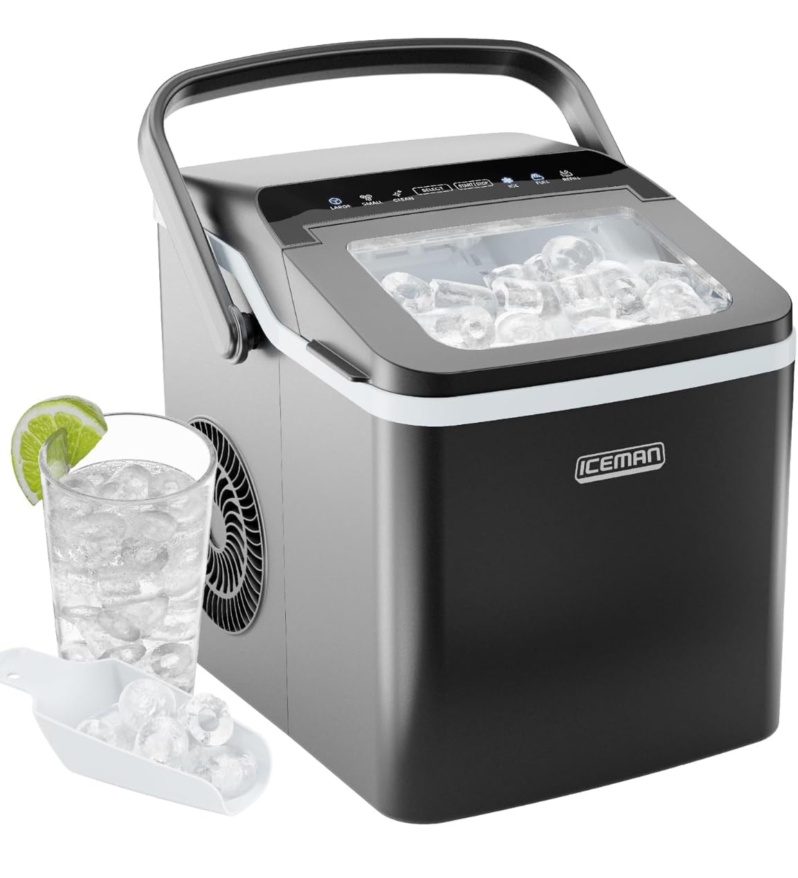 Detalle de Iceman RJ56-BUL-12 Dual-Size Countertop Ice Maker with Self-Cleaning