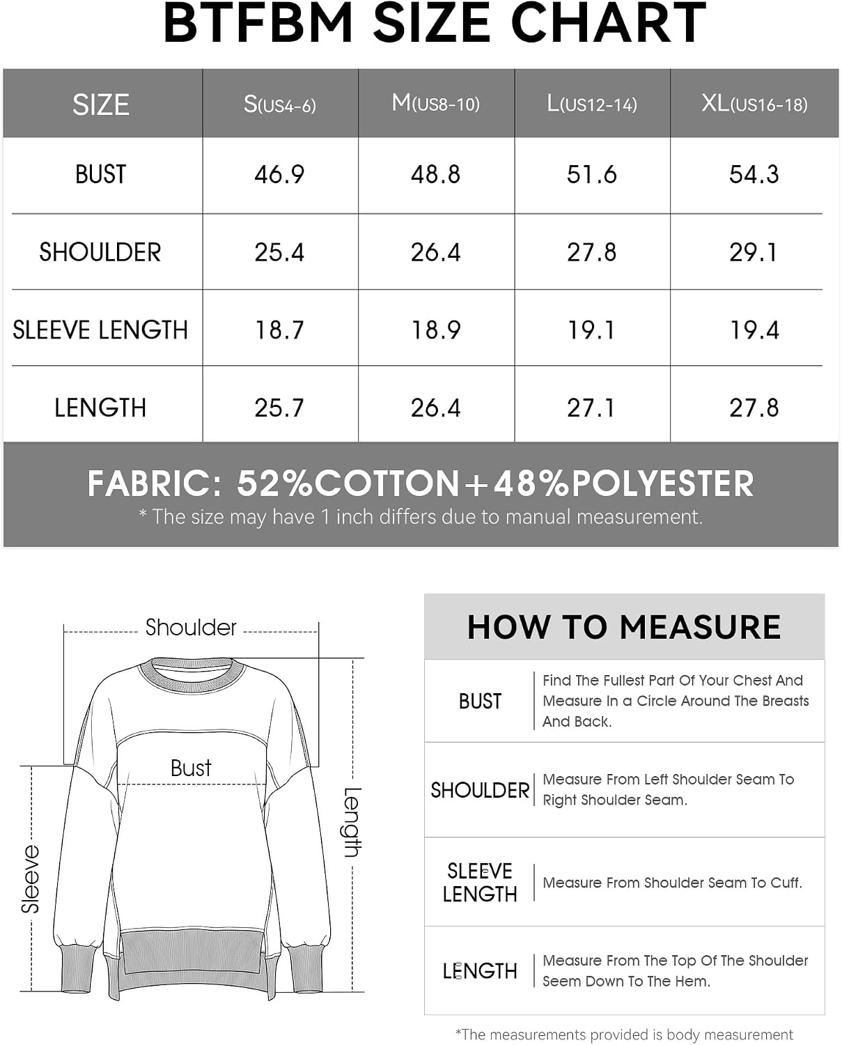 Detalle 2 de BTFBM Women's Crewneck Fleece Sweatshirt with Side Slits and Asymmetrical Hem