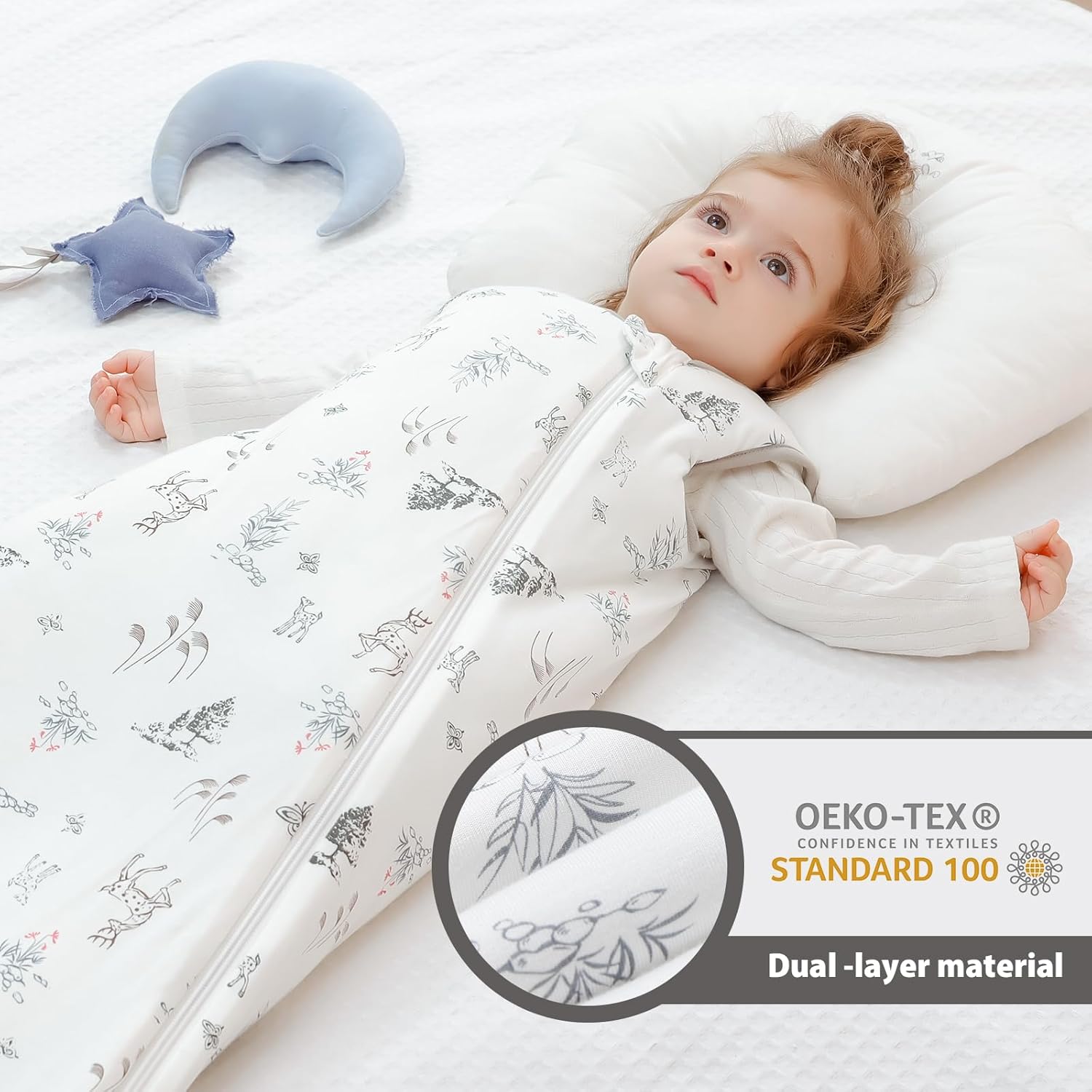 Thumbnail 1 de Mosebears Baby Sleeping Bag 2.5 Tog (bamboo), Forest – toddler wearable sleeping bag for 6–18 months