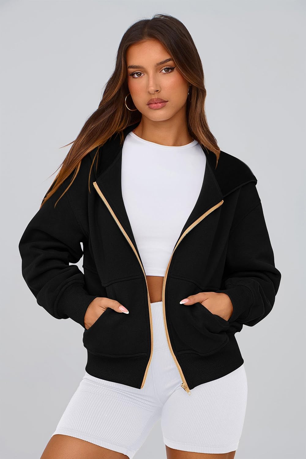 Thumbnail 4 de PRETTYGARDEN Zip Up Hoodie Women S-M-L-XL