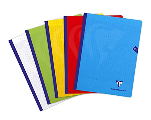 Detalle de Clairefontaine 309341C Cahier Grand Carreaux 24x32, 192 feuillets – Papier Velouté 90 g et couverture polyprop transparente