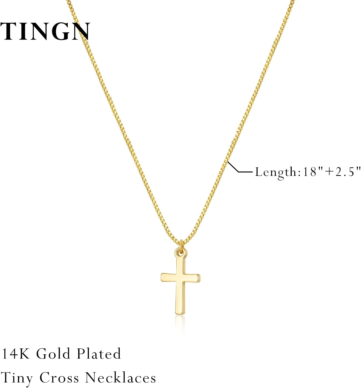 Thumbnail 5 de TINGN Kreuz Kette Gold Damen 14K