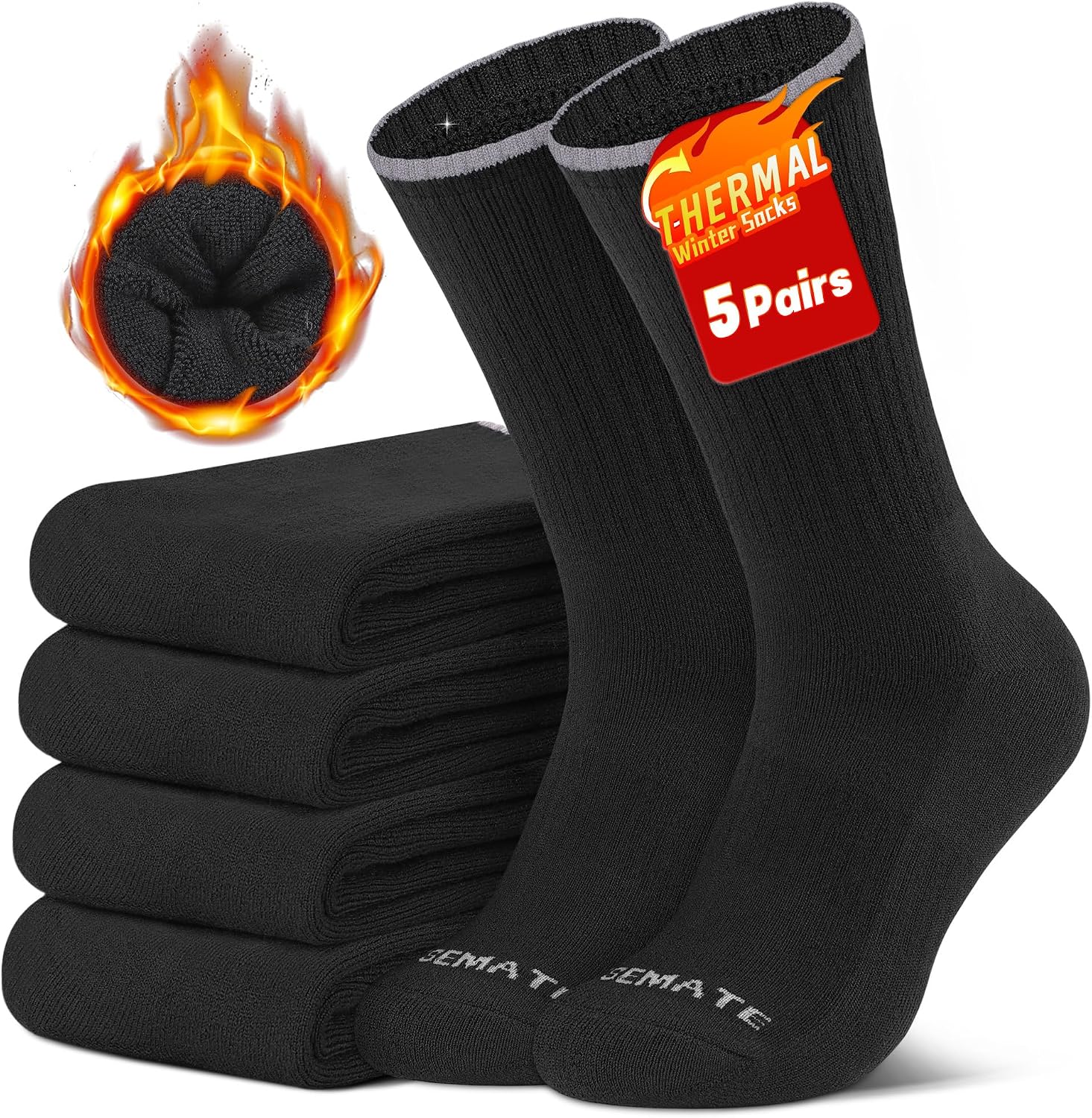 Detalle de CLOSEMATE 5 Paires Chaussettes Chaudes 39-50