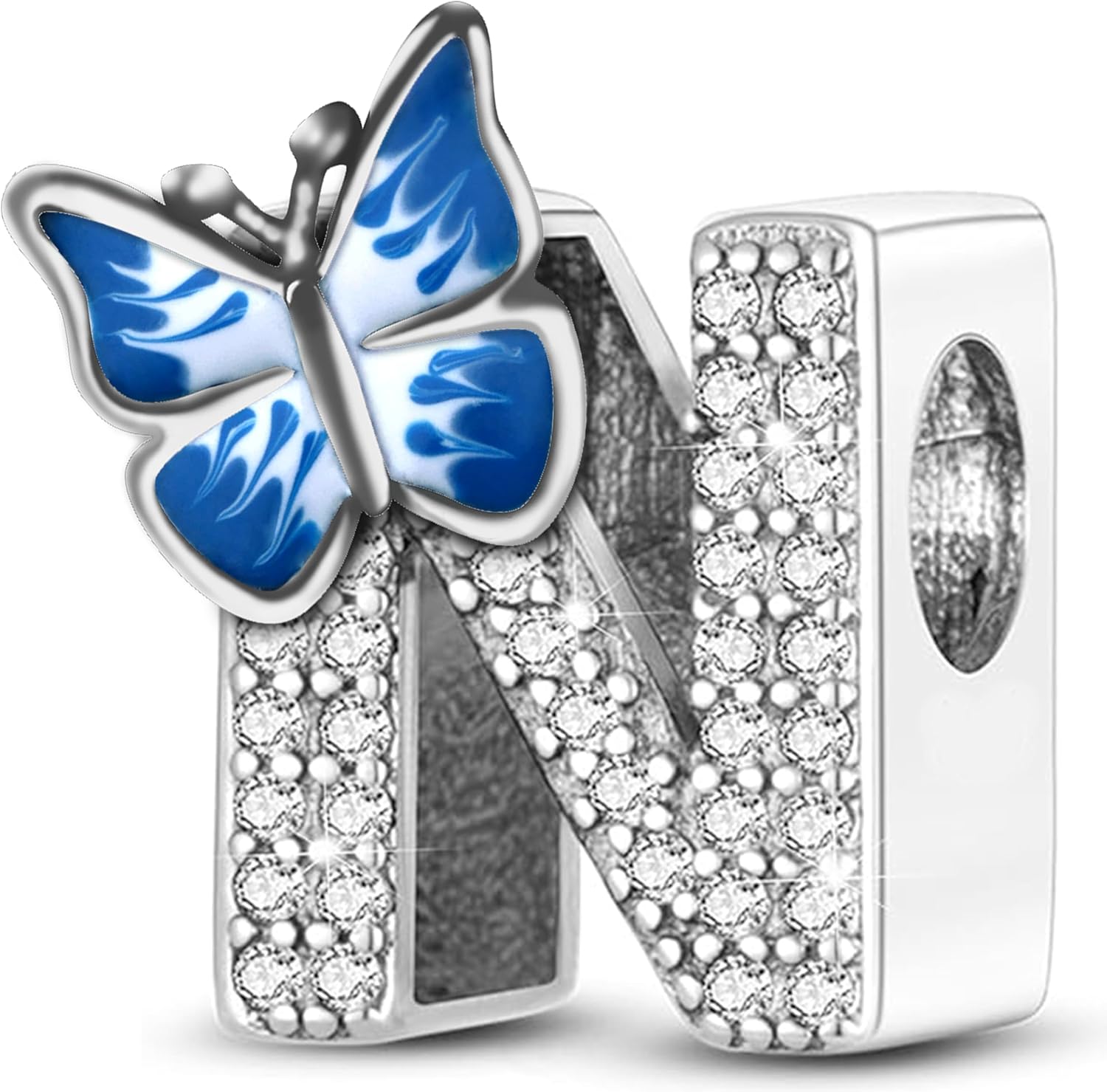 Detalle de XWN Buchstabe Charm Anhänger A–Z aus 925 Sterling Silber – Pandora-kompatibel