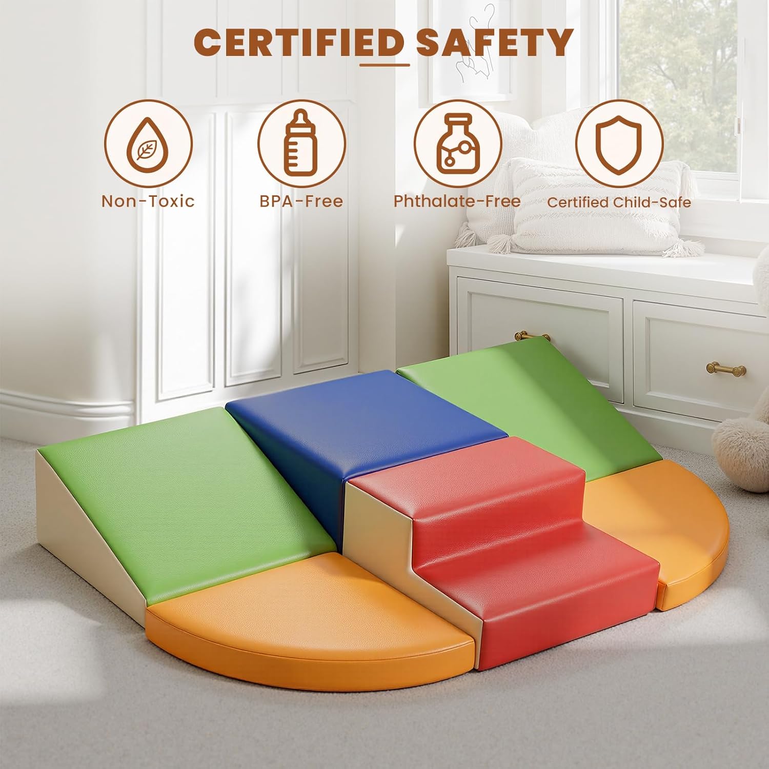 Thumbnail 2 de Hoohtoot Foam Climbing Blocks for Toddlers (6-Piece Soft Play Set) for Indoor Crawling & Climbing