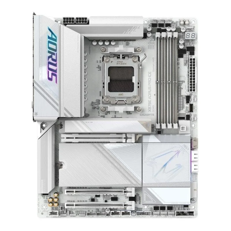 Detalle 2 de Gigabyte X870E AORUS PRO ICE (ATX) para AMD AM5: DDR5, PCIe 5.0 y Wi‑Fi 7