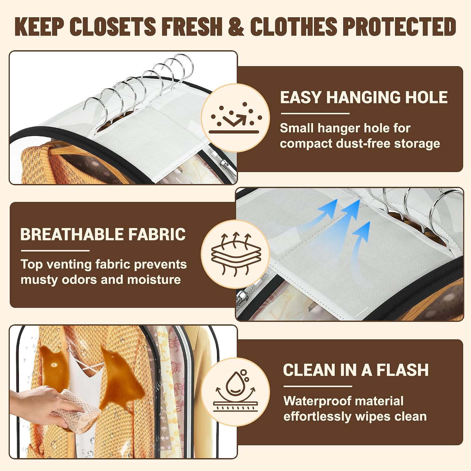 Detalle 2 de Hanging Garment Bags, 40-Inch