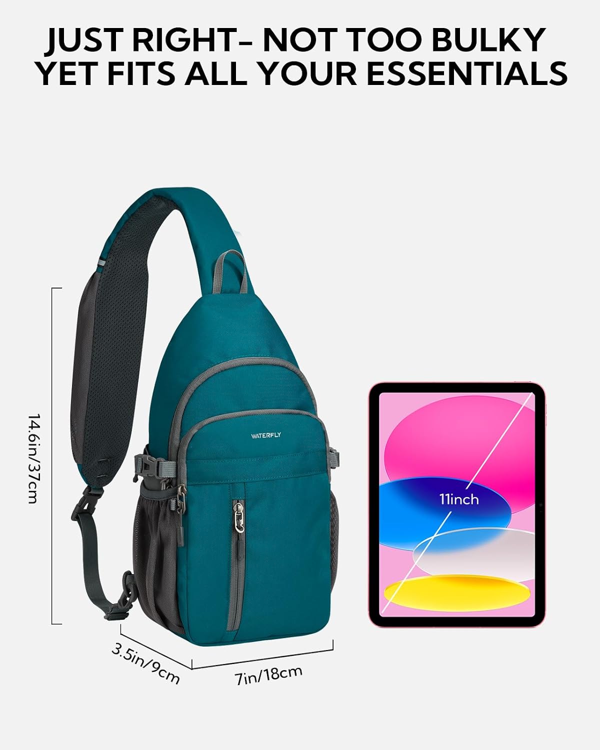 Detalle de Waterfly Sling Bag Crossbody Backpack: A versatile 6L carry with RFID protection