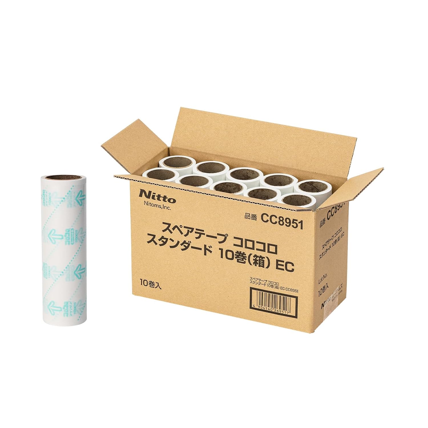 Detalle de ニトムズ コロコロ スペアテープ CC8952|幅160mm・60周、ミシン目入り30巻