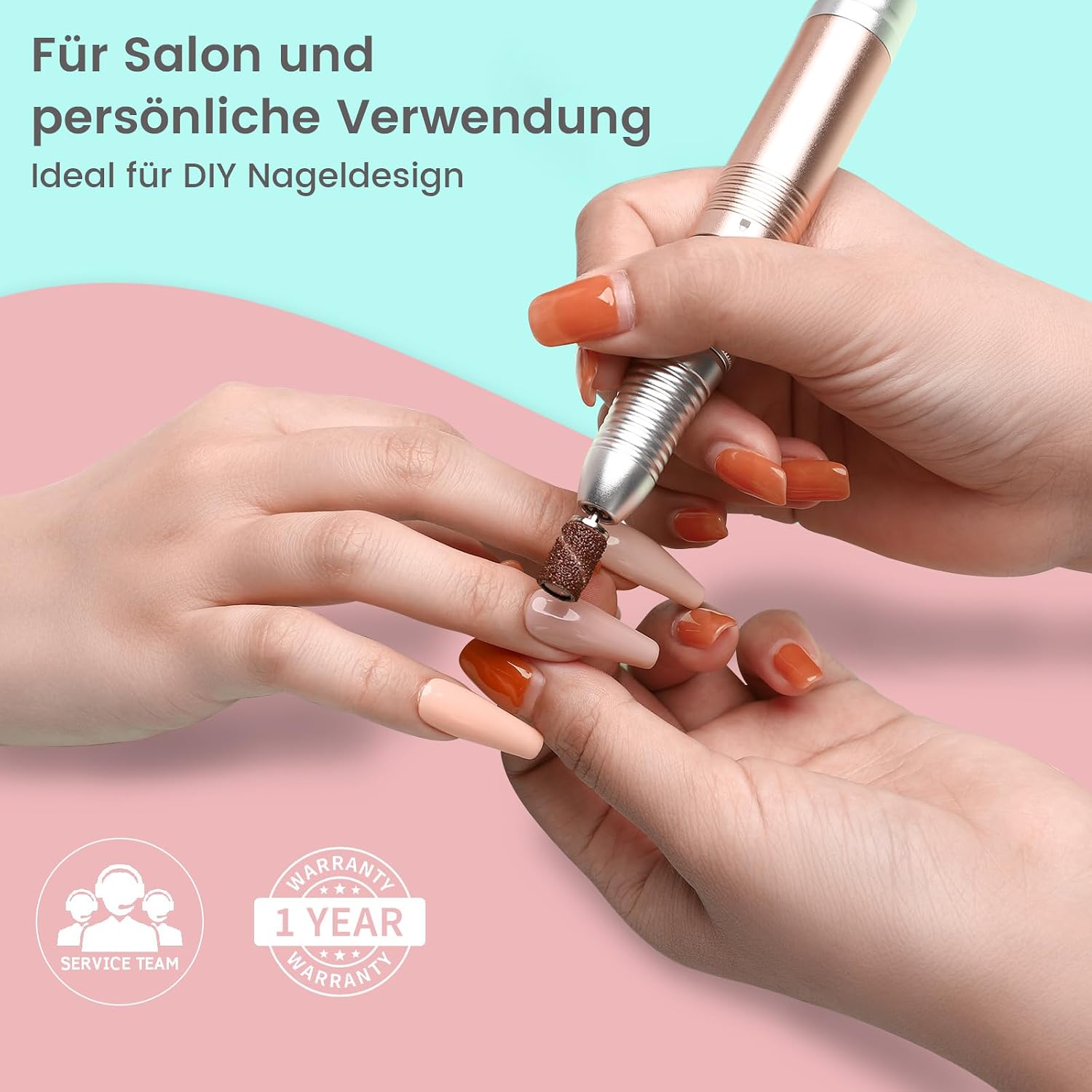 Detalle 2 de Delanie Nagelfräser 35000 U/Min – 6-in-1 Maniküre & Pediküre Set in Rosa