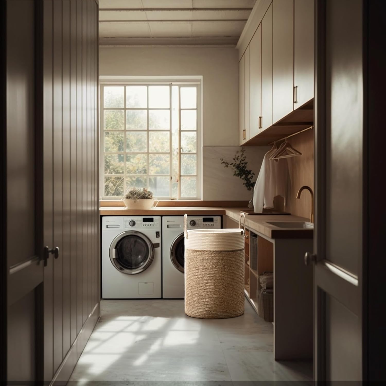 Thumbnail 2 de La Jolíe Muse geflochtener Baumwollseil-Korb L (58 l) – Wäschekorb, Decken-Organizer und Spielzeug-Aufbewahrung