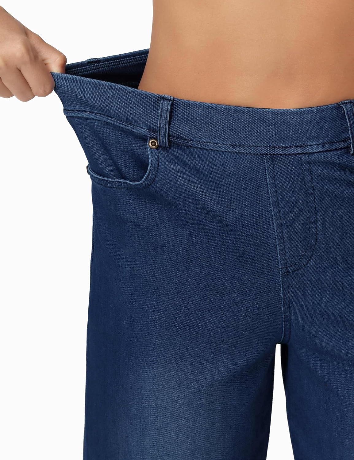 Detalle 2 de THE GYM PEOPLE Women's Wide-Leg Jeans with Stretch Fabric and Pockets