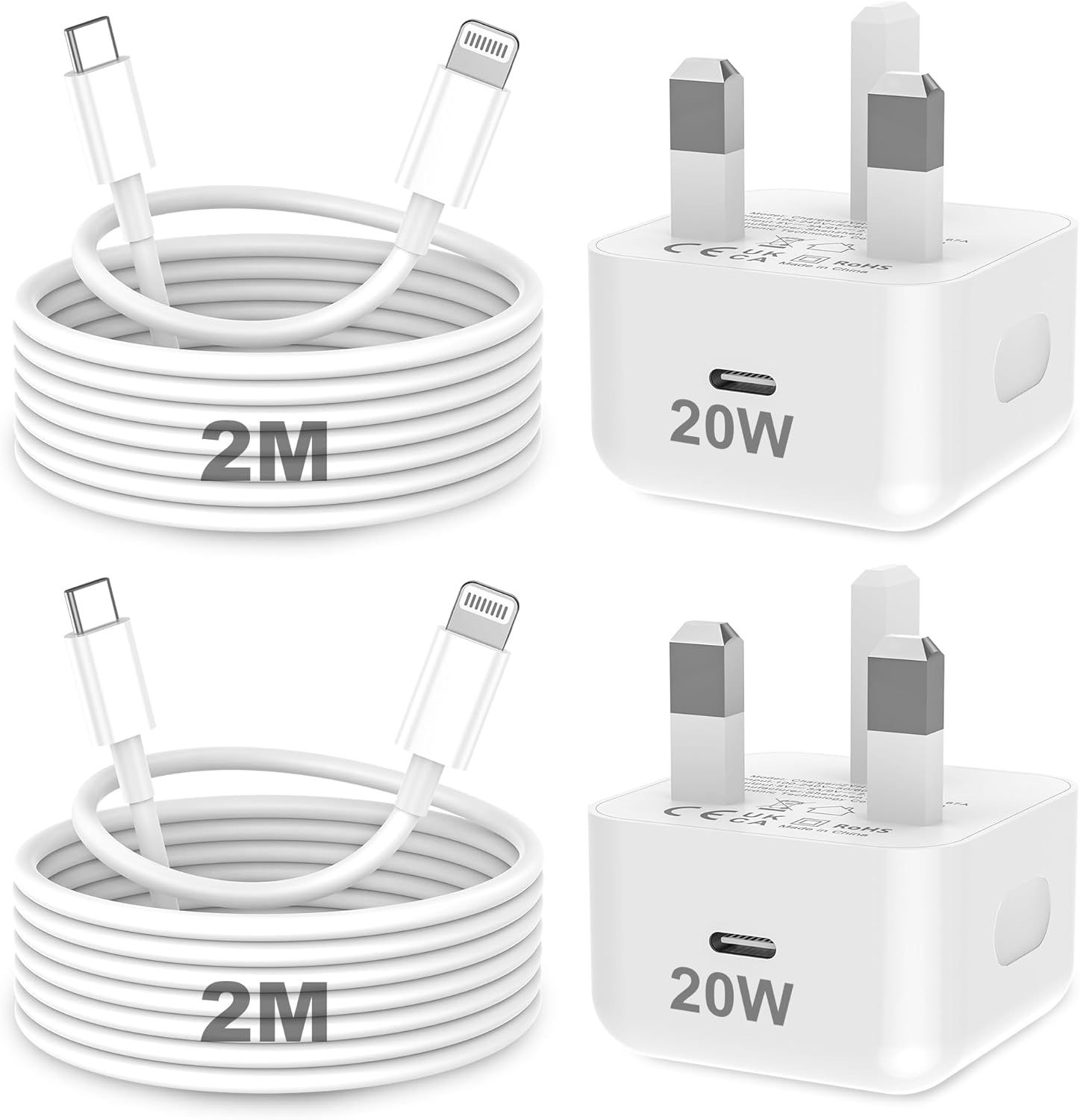 Detalle de KTDRJN PD 20W Fast Charger 2-pack for iPhone