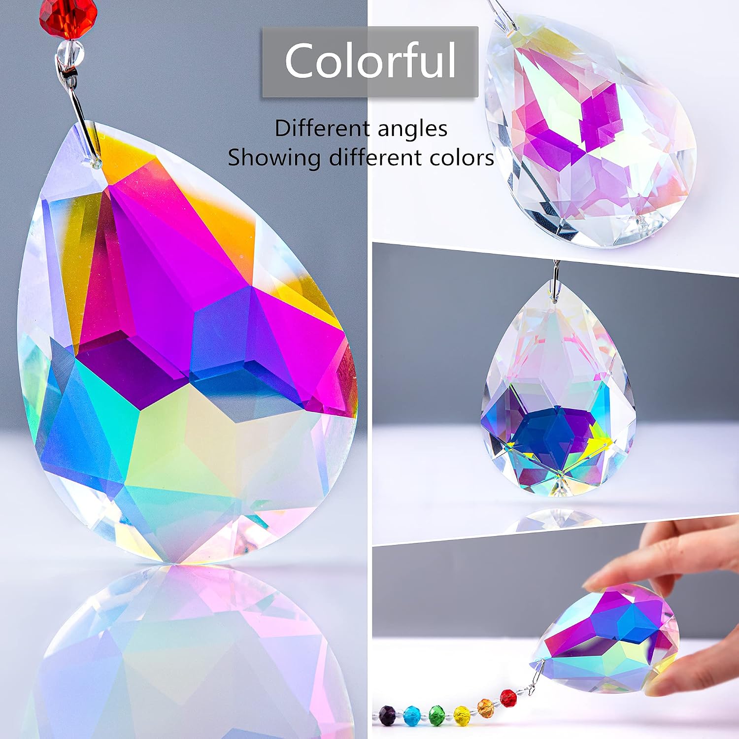 Detalle 2 de Bauhinia Chakra Crystal Rainbow Suncatcher 76mm ๐