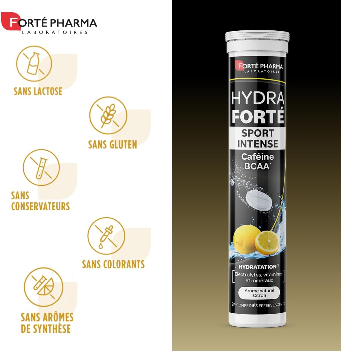 Detalle 2 de Forté Pharma Hydra Forté Sport Intense – Electrolytes, Caféine et BCAA pour l’hydratation et l’endurance