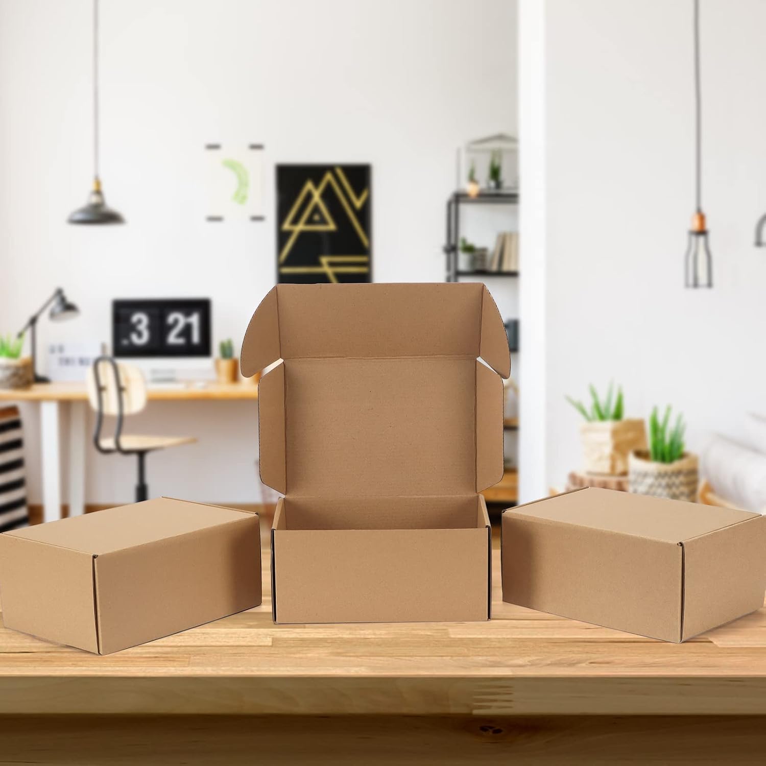 Detalle 2 de 20 Pack HORLIMER Shipping Boxes (9x6x4 inches) Brown Corrugated Mail Boxes