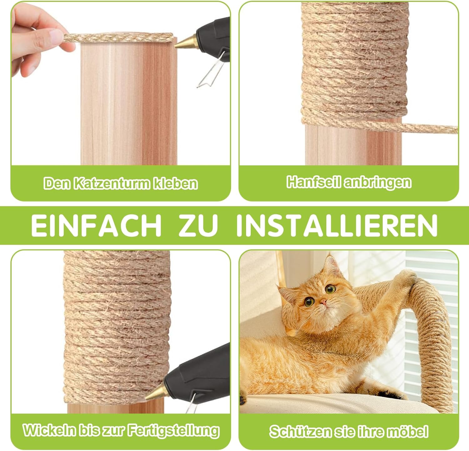 Thumbnail 4 de Sisalseil für Kratzbaum 6 mm x 60 m – Sisal-Kratzbaum Schnur zum Reparieren und Basteln