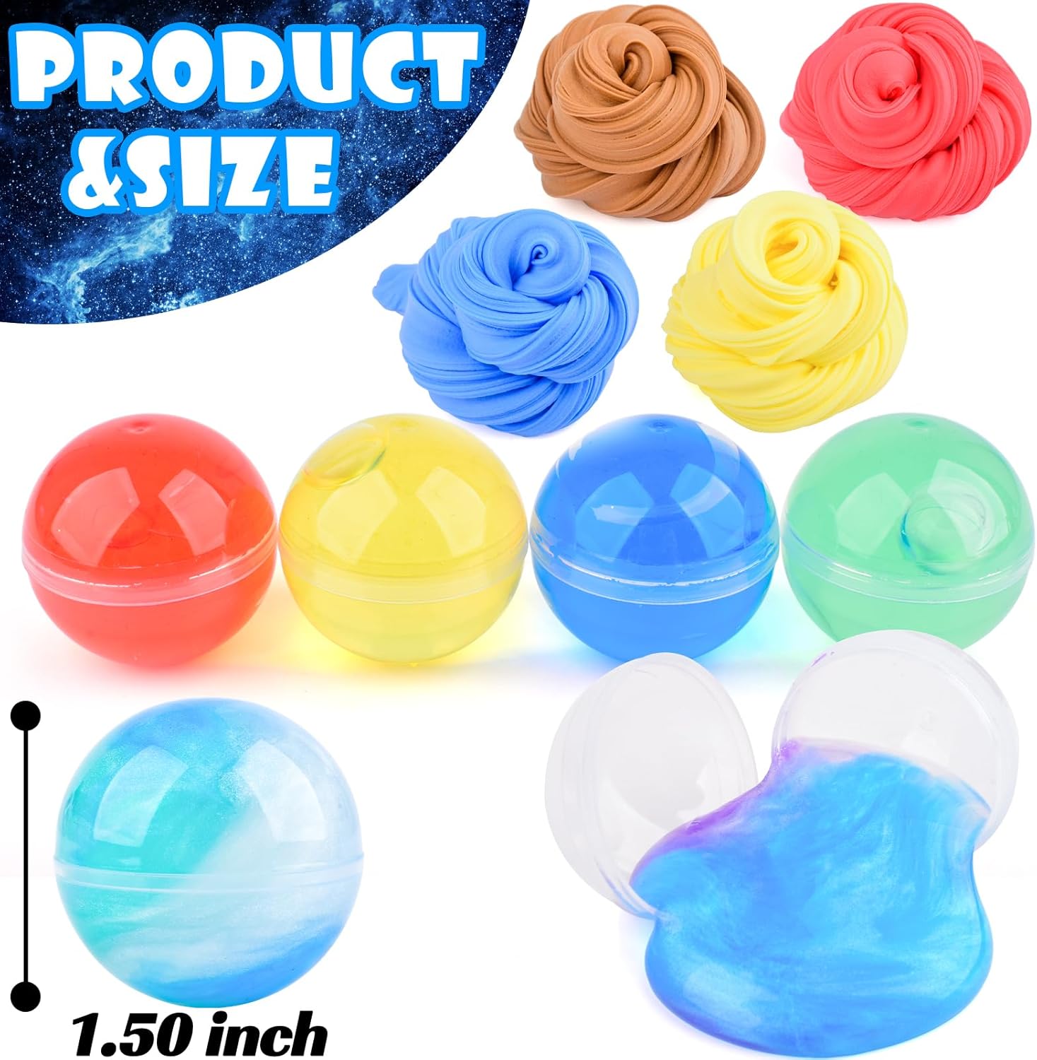 Thumbnail 3 de 32 Pack Galaxy Slime Ball slime party favours – super soft, stretchy and non-sticky