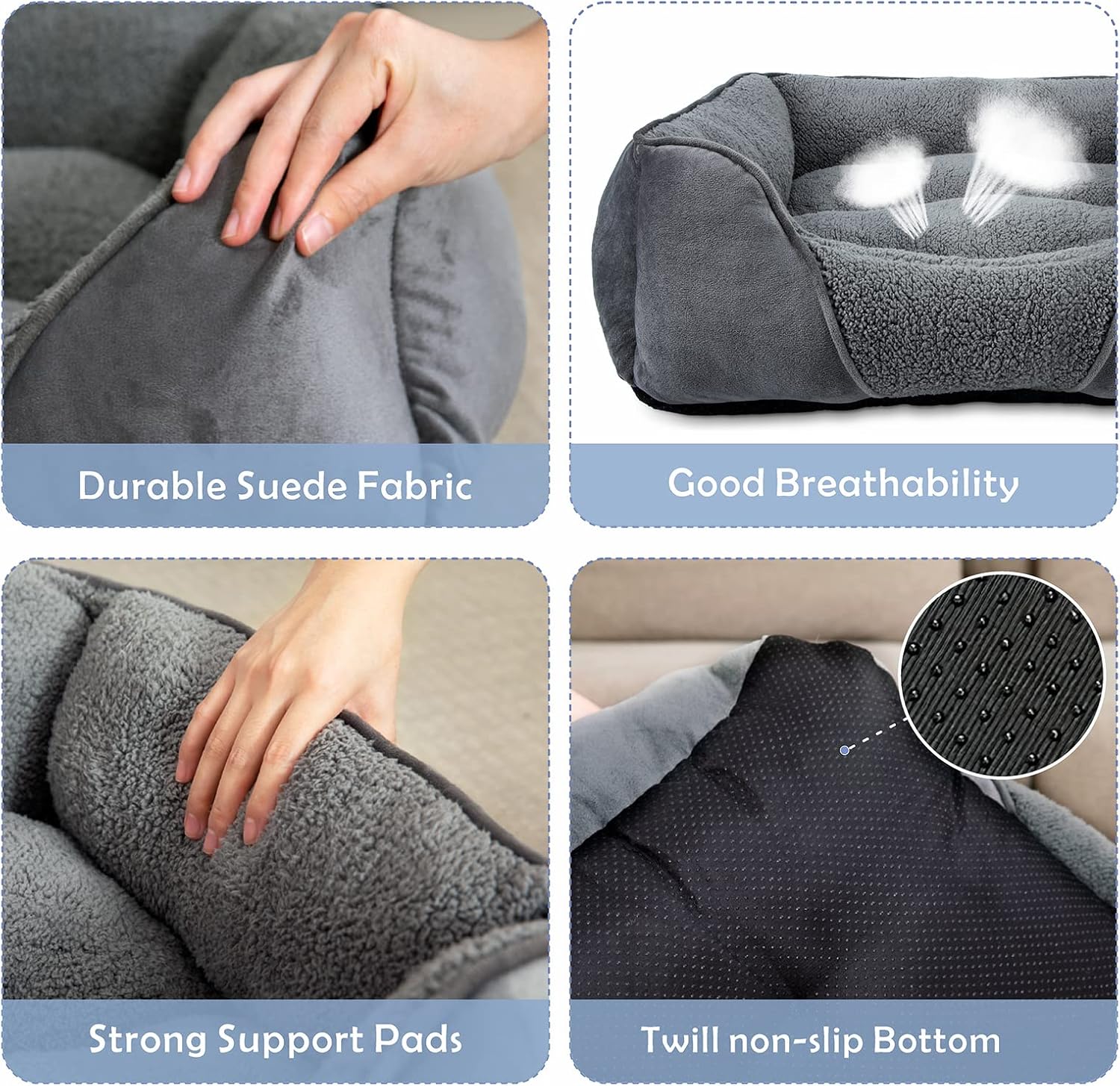 Detalle de MIXJOY Small Dog Bed: Washable Rectangular Orthopedic Bed for Small Dogs and Cats