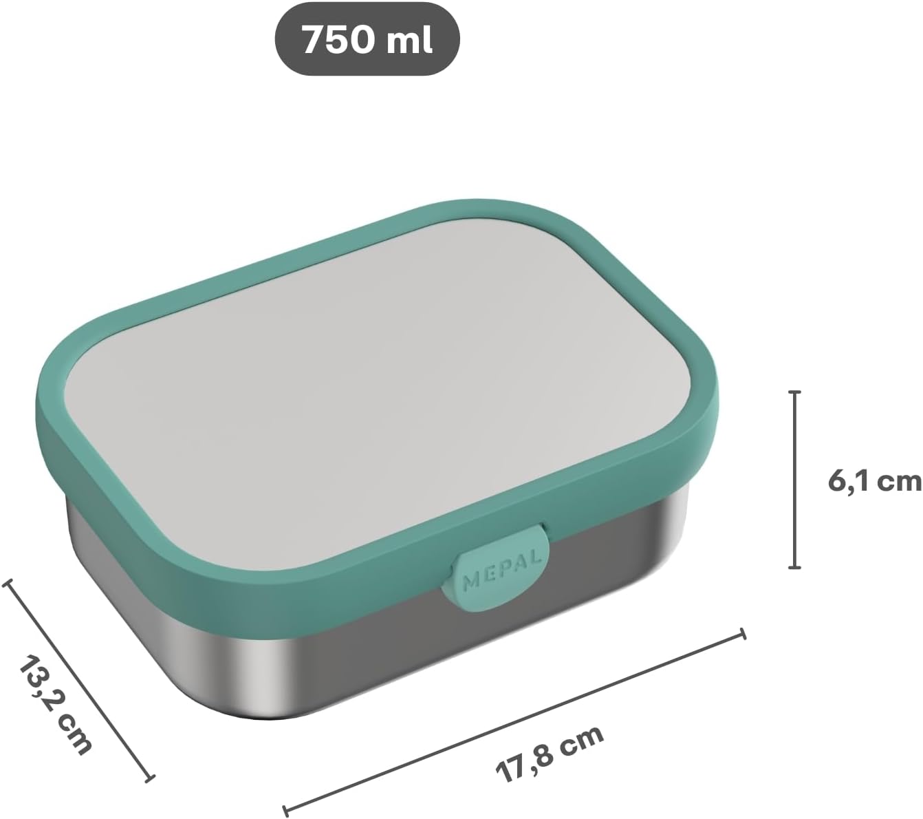 Detalle 2 de Mepal Campus RVS bento-lunchbox voor kinderen, 750 ml, Fairy Wonders