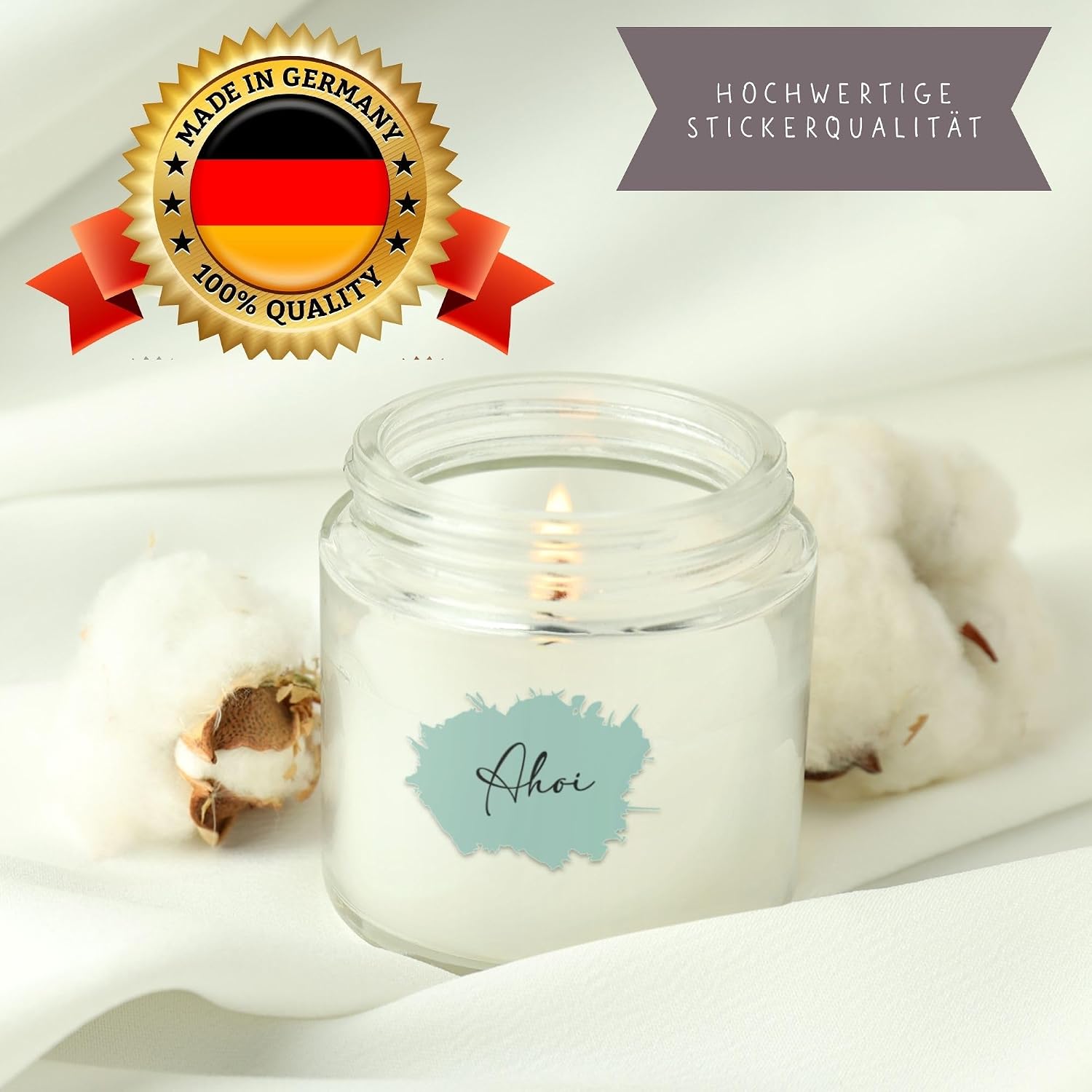 Detalle de MilaBoo® Kerzentattoos DIY-Aufkleber für besondere Anlässe (Kommunion) – Motive zum Auftragen auf Kerzen & Glas