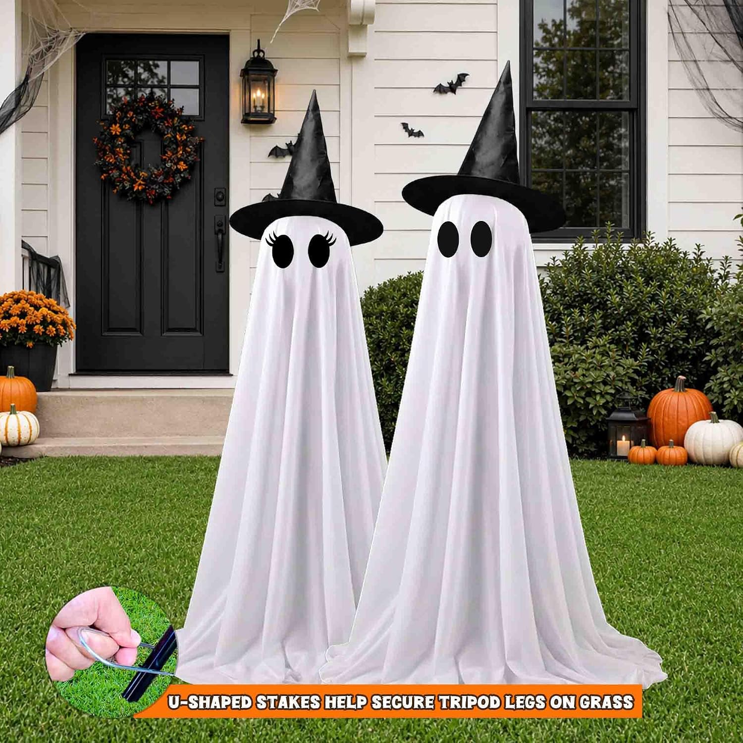 Detalle 1 de Watlie Halloween Ghost 2025 2-Pack Light-Up Decorations with Remote-Control Lights