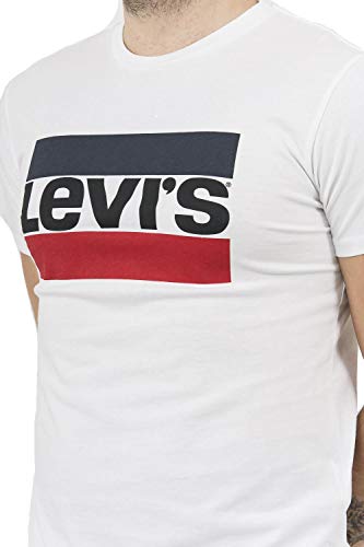 Detalle de Levi's Sportswear Logo Graphic Camiseta para hombre blanca (S): diseño casual con tejido ligero