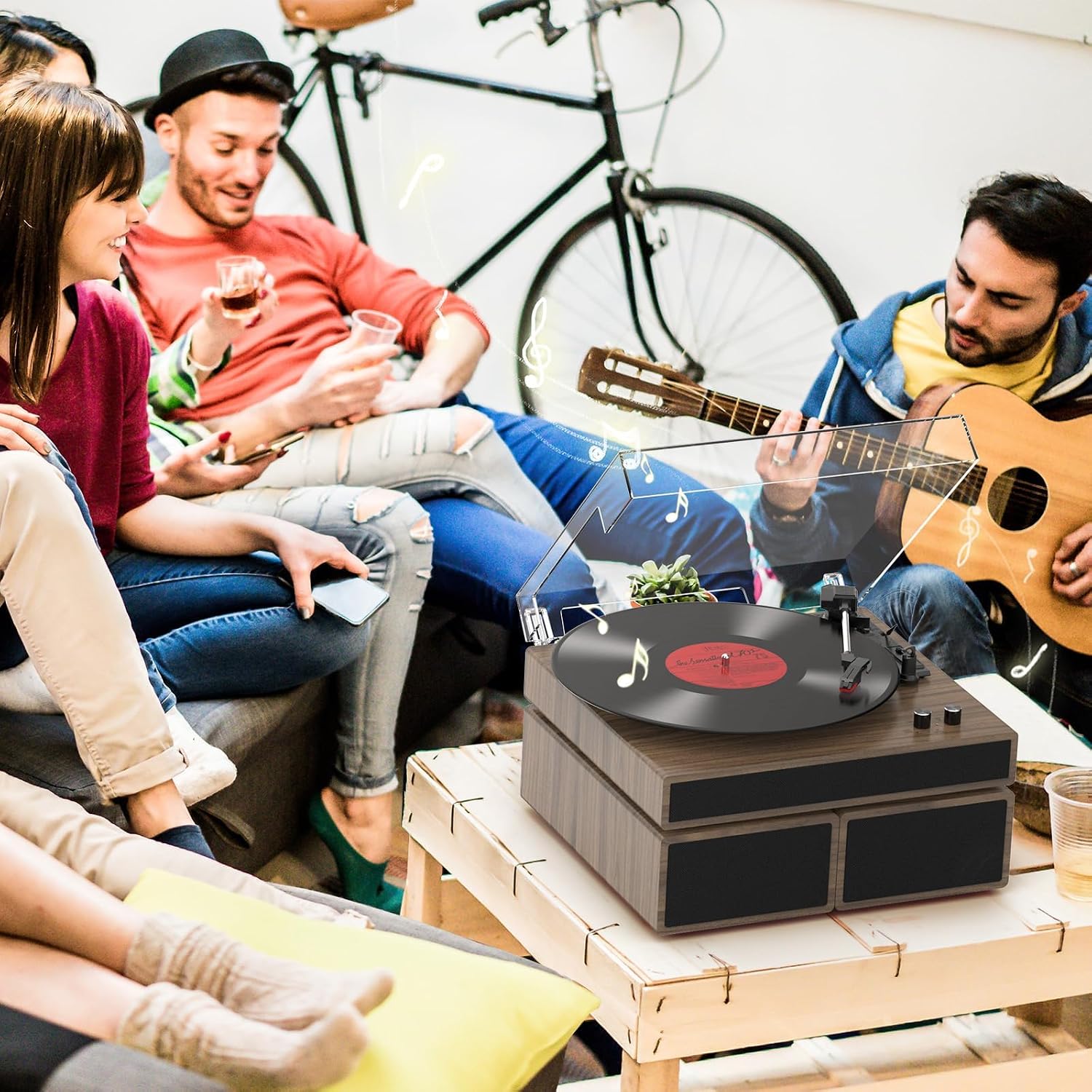 Thumbnail 6 de RetroAudio Belt-Drive Record Player with Bluetooth, 3 Speeds and Dual Speakers
