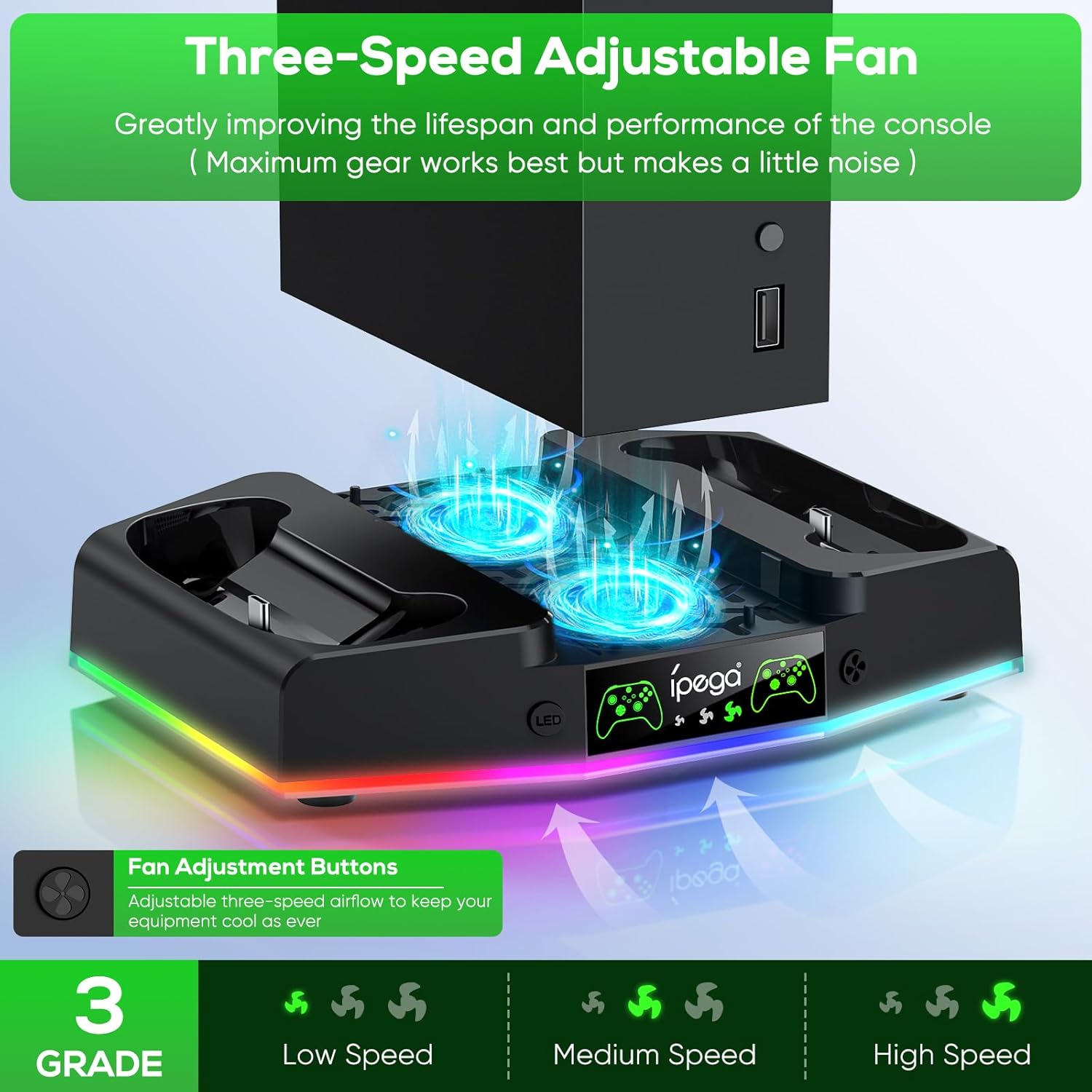 Detalle de FYOUNG Cooling Stand & Charger Station for Xbox Series S