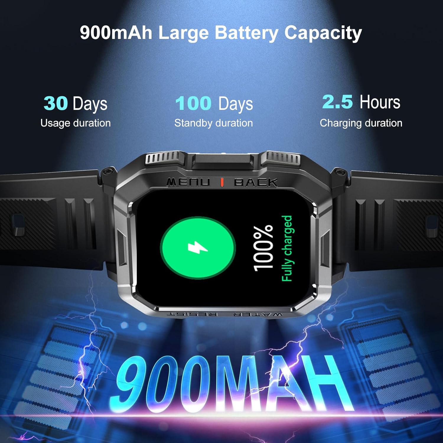 Thumbnail 4 de Blackview Rugged Military Smartwatch 100 Day