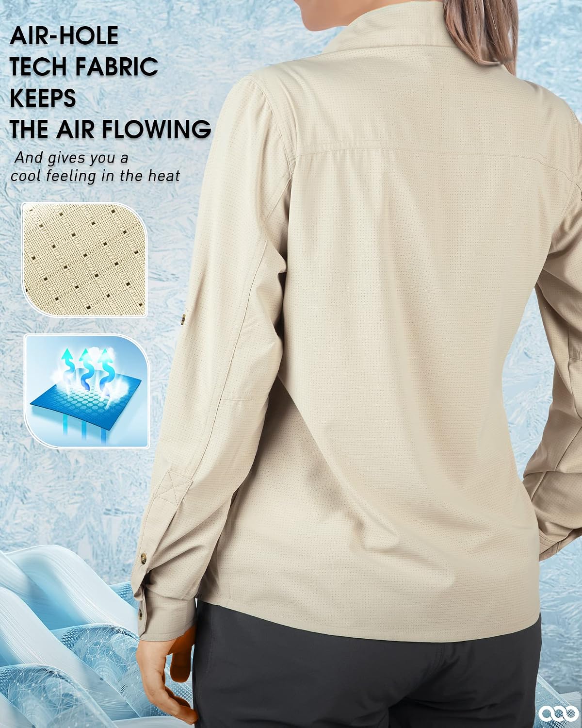 Detalle 2 de 33,000ft Women's Long Sleeve Hiking Shirt with UPF50+ Sun Protection