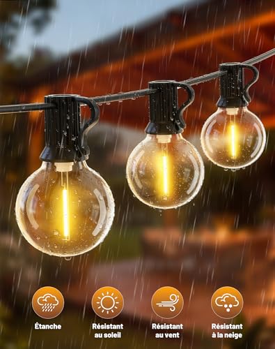 Detalle de Guirlande Lumineuse Extérieure Guinguette 9M - EVXFG