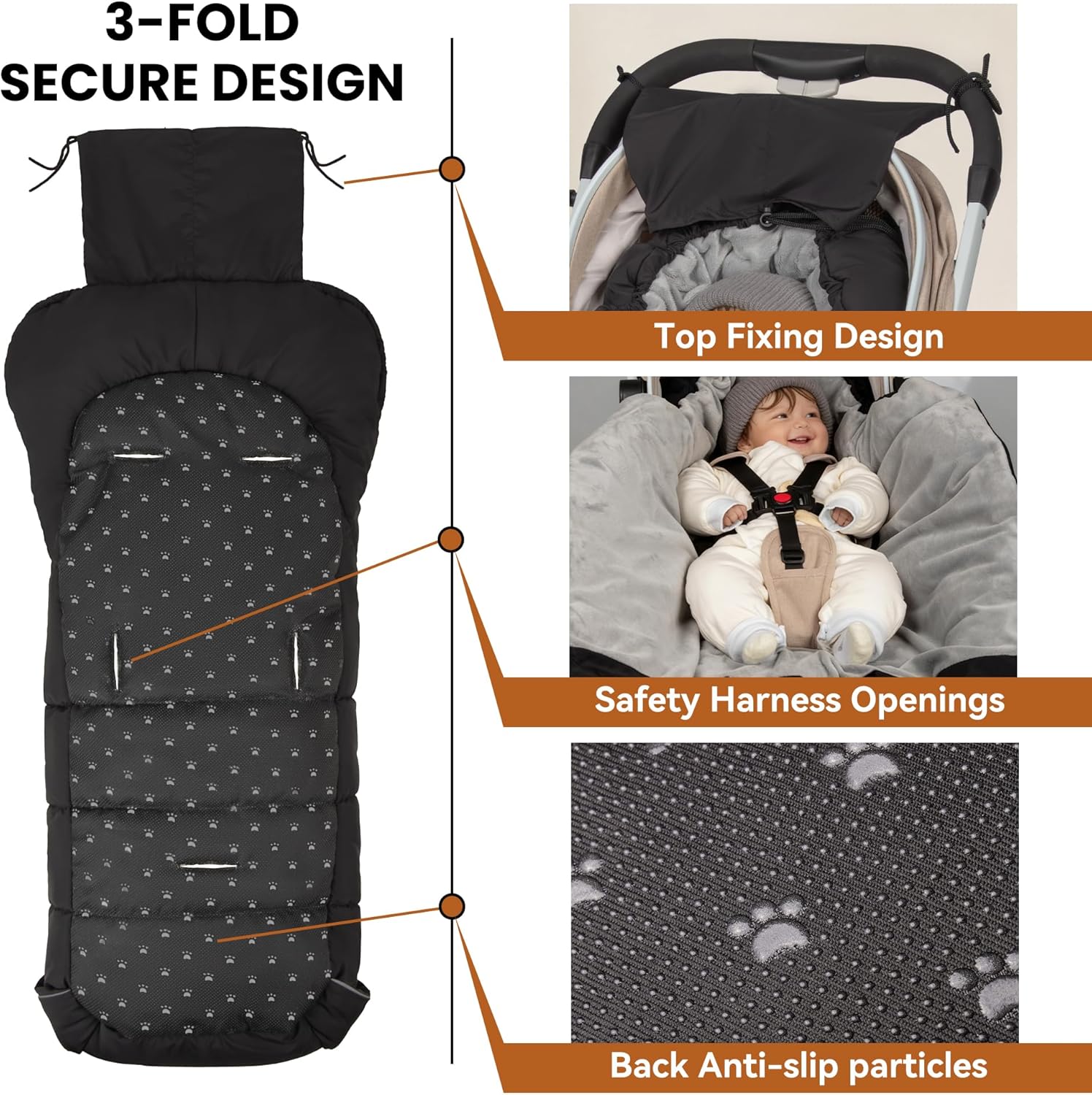 Thumbnail 5 de Bemece Footmuff Universal for Pushchair, Warm fleece