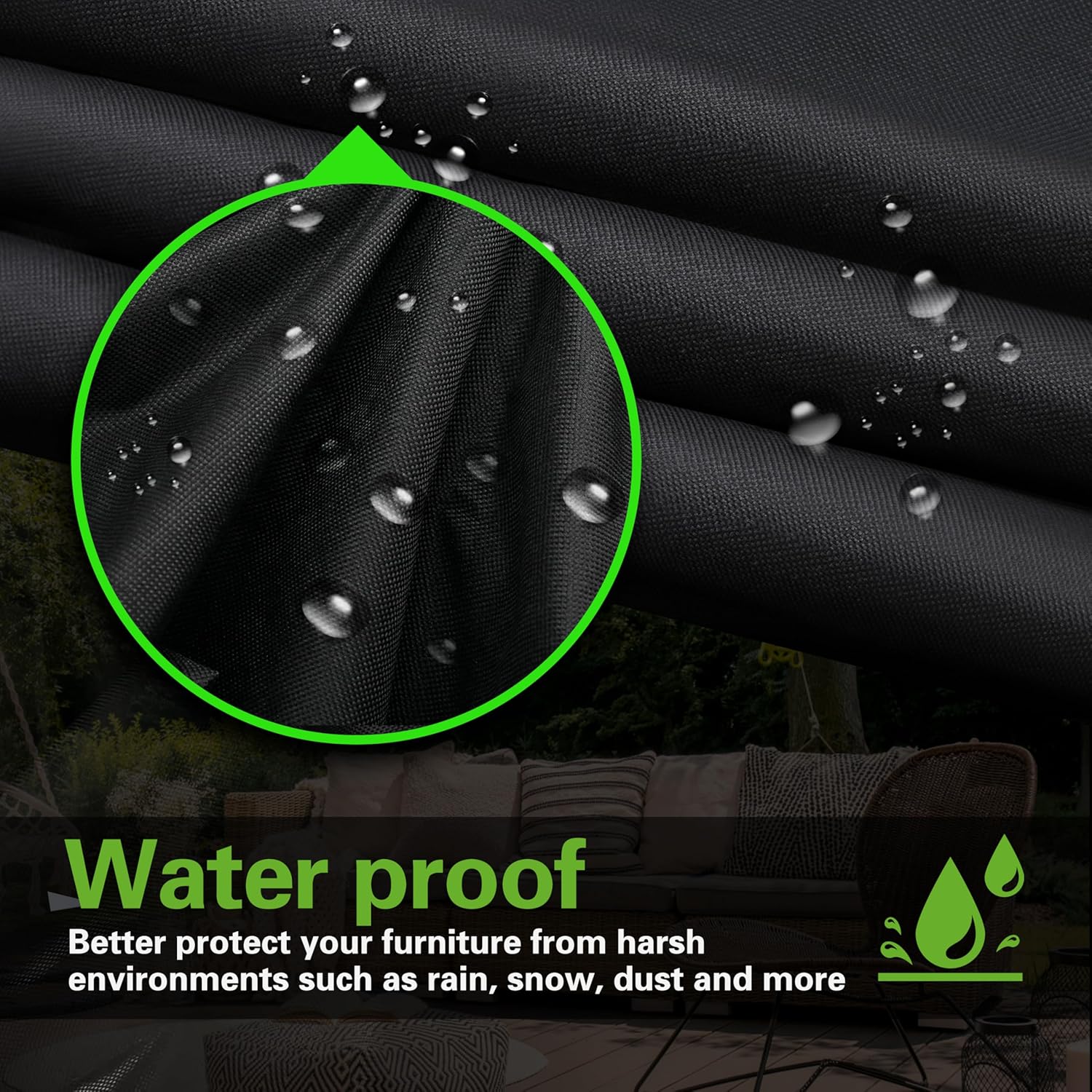 Thumbnail 1 de Outdoor Garden Furniture Cover (242 x 182 x 100cm) – Waterproof 420D Oxford with Air Vent and Storage Bag
