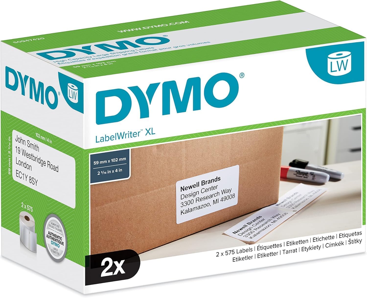 Thumbnail 5 de Grandes étiquettes autocollantes DYMO LW (54 x 101 mm) – rouleaux pour LabelWriter
