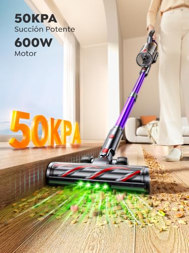 Detalle 2 de INTETURE Aspiradora sin Cable 600W, Pantalla Táctil, 65 Minutoss🧹