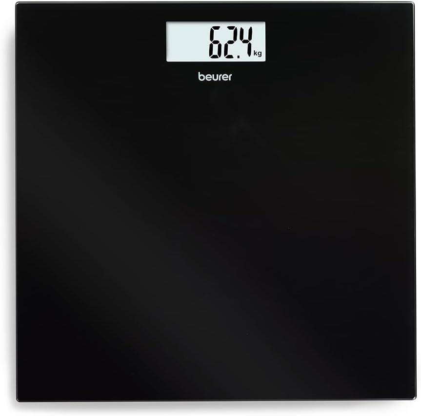 Detalle de Beurer GS 10 756.21 – czarna waga łazienkowa ze szkła, do 180 kg
