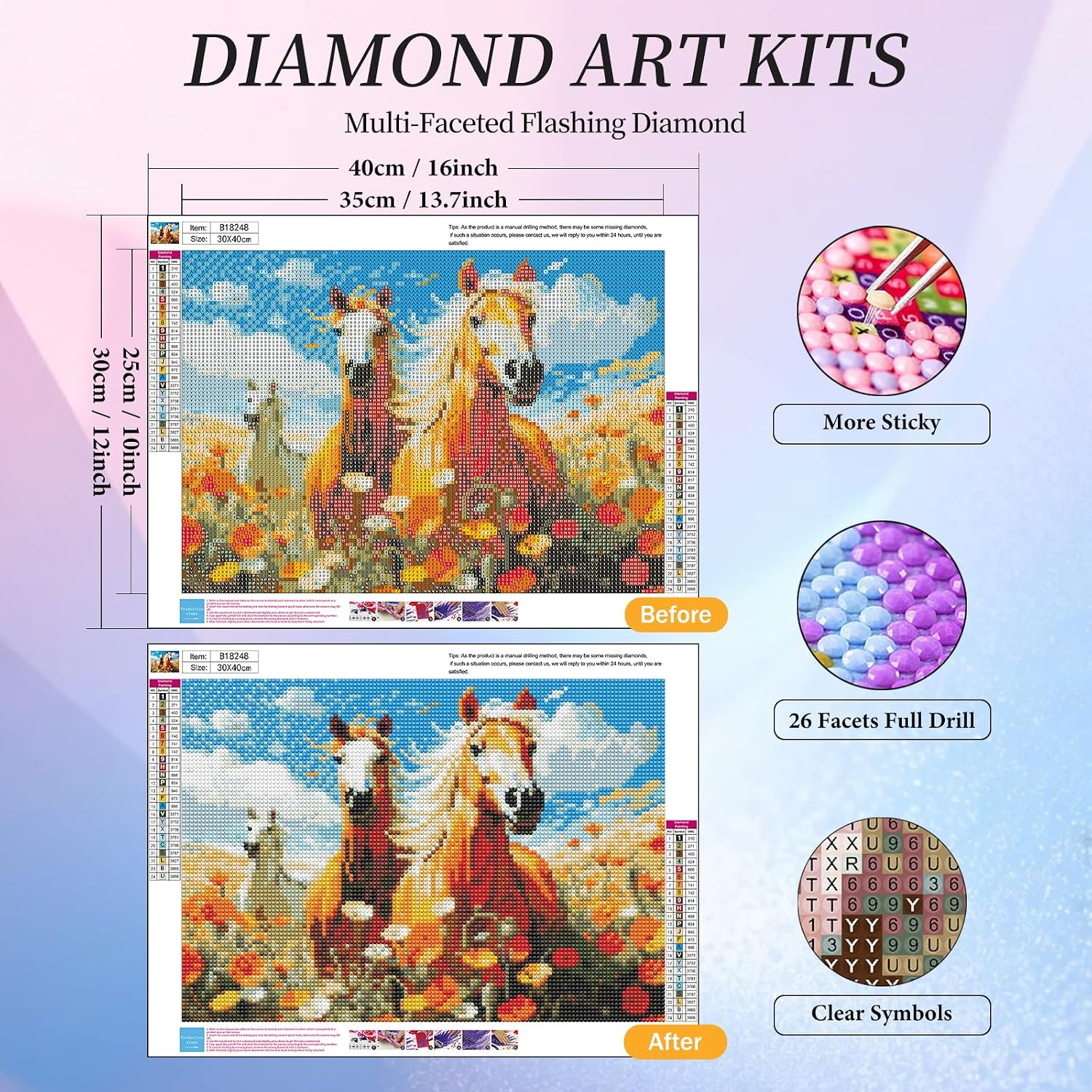 Thumbnail 2 de Diamond Painting Kit for Adults, 12 x 16 Inch