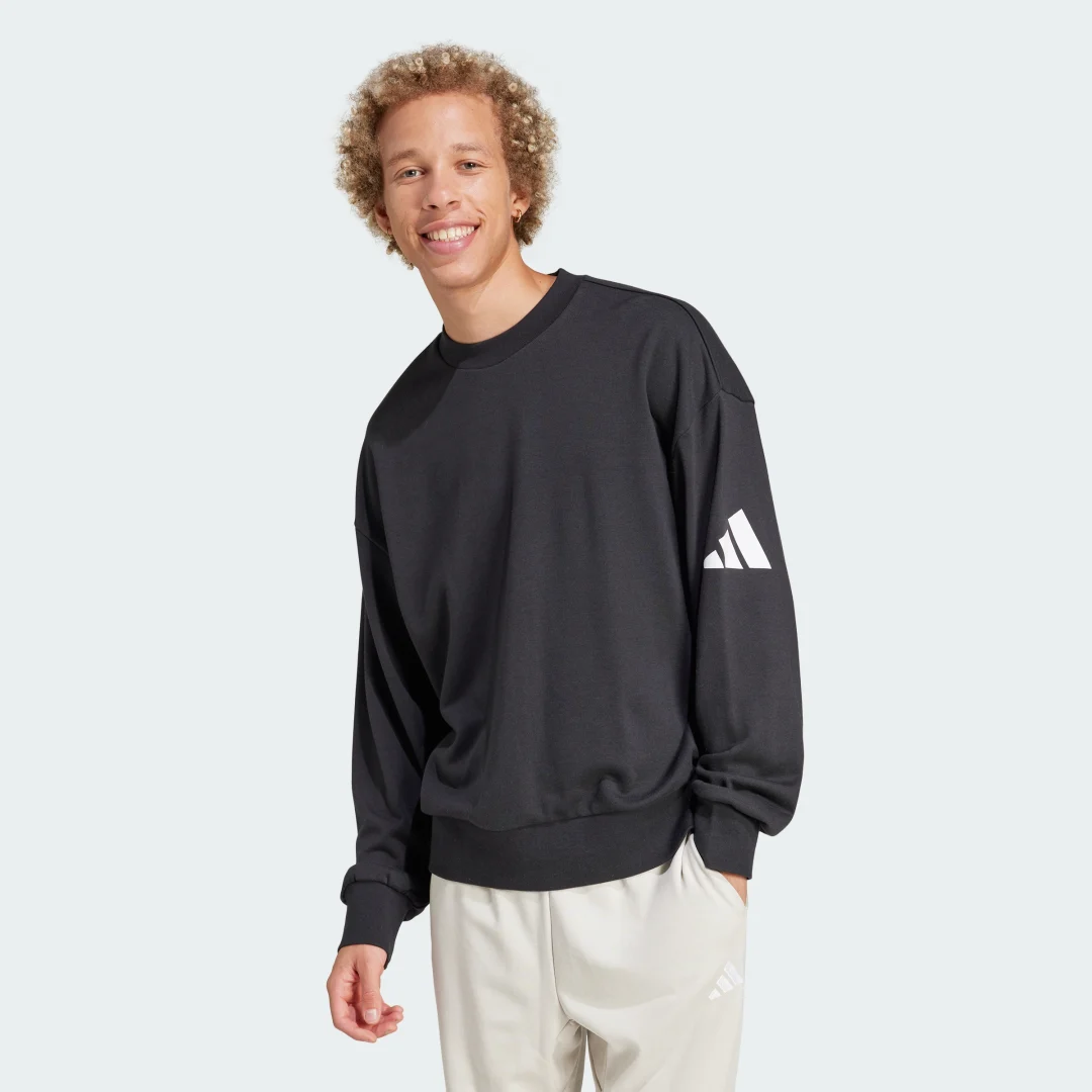 Detalle de Sudadera Essentials Loose Fit 3 Bar Logo de Adidas — color negro