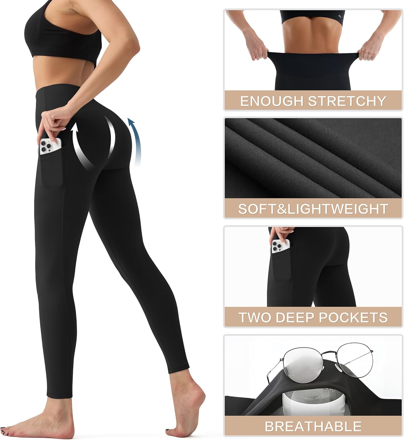 Thumbnail 3 de YUDSUD High Waisted Leggings for Women – Tummy Control Full-Length Yoga Pants