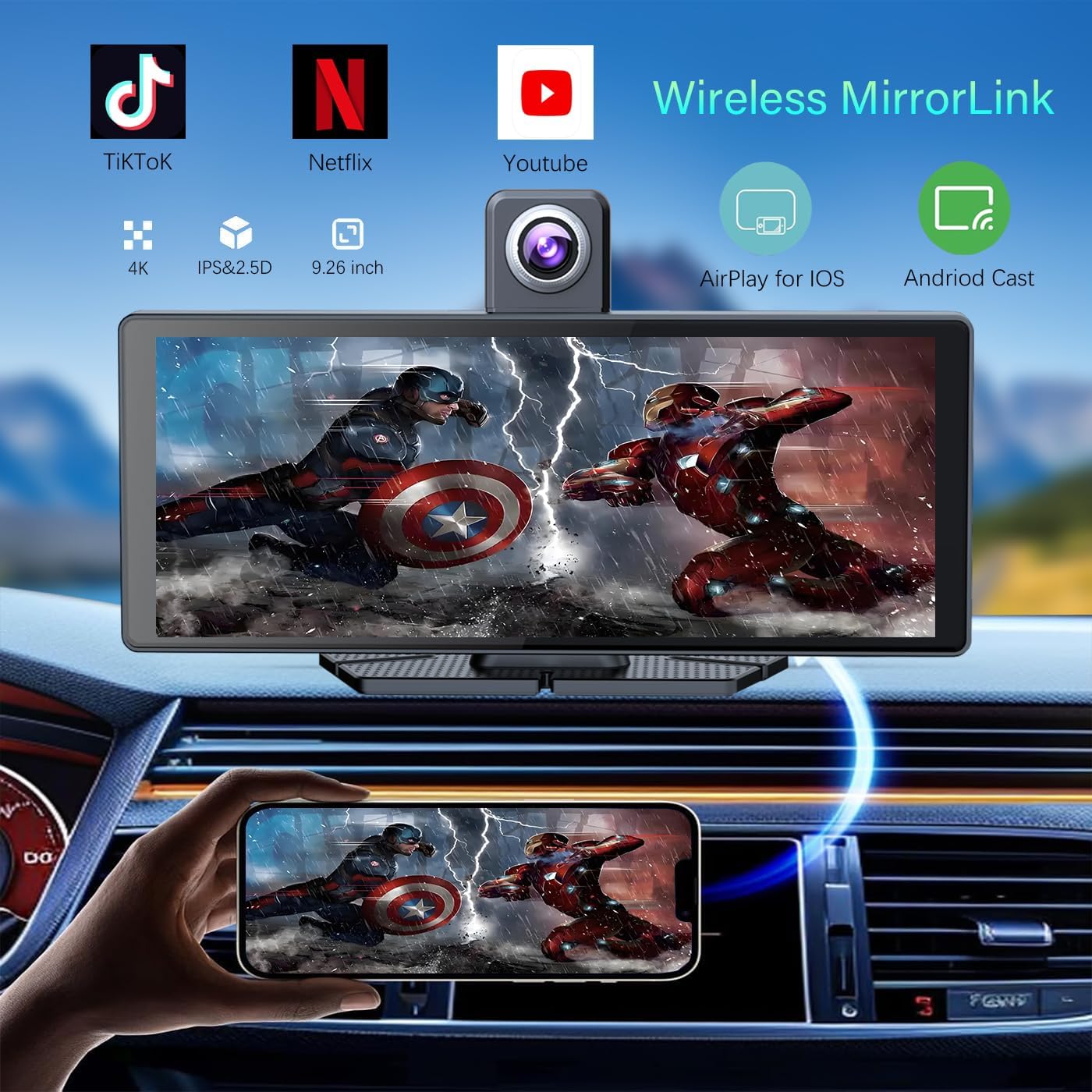 Thumbnail 4 de Tucarwyi 10.26-Inch Wireless CarPlay Screen