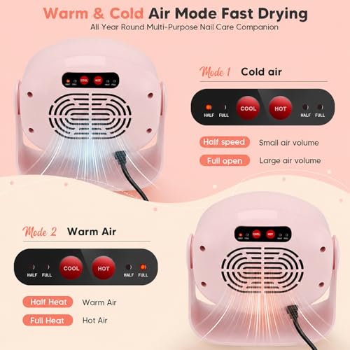 Detalle de VeftBltrem 600W Nail Dryer Machine: Fast, Flexible and Quiet for Home or Salon