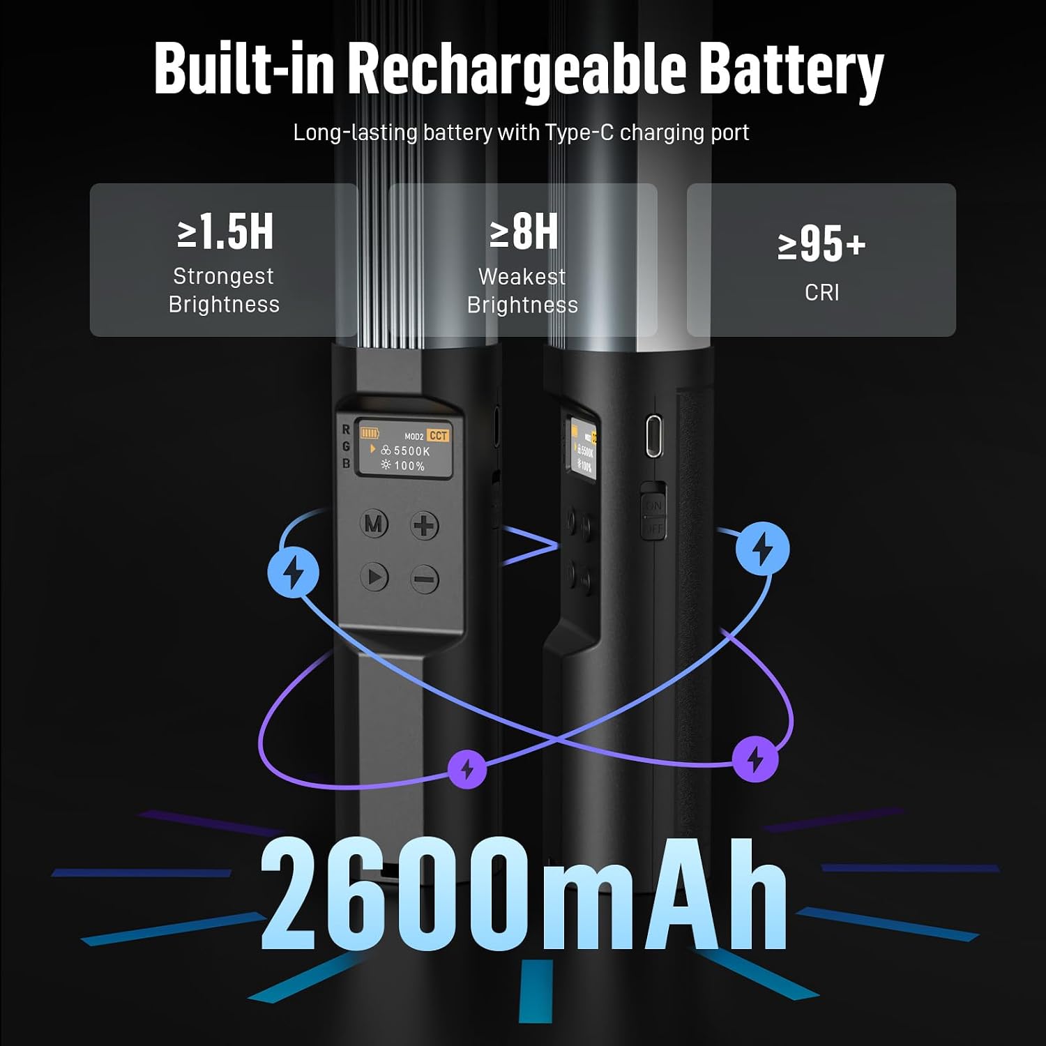 Thumbnail 6 de Heysliy RGB Light Wand 2600mAh photography stick