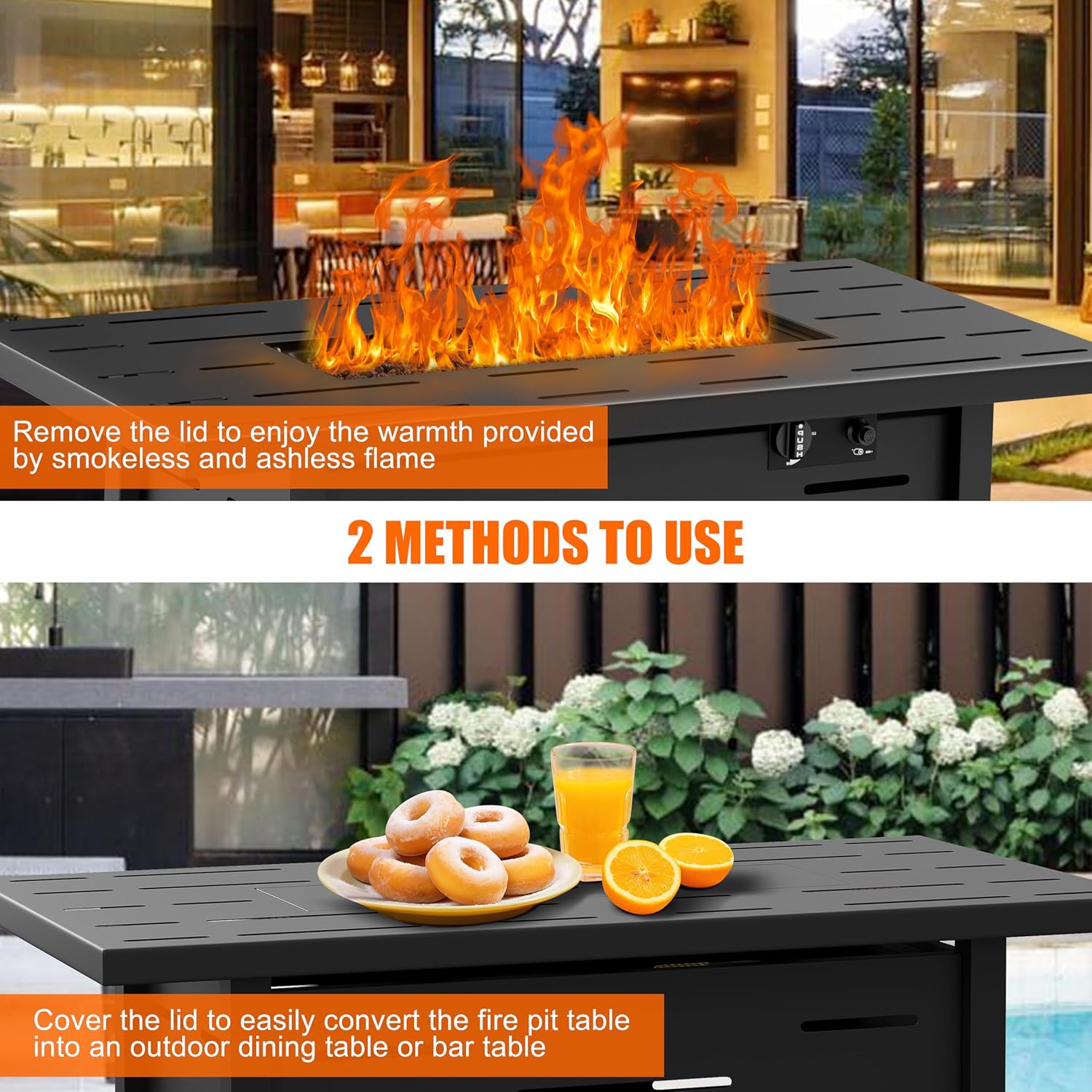Detalle de Outdoor Propane Fire Pit Table 43-Inch