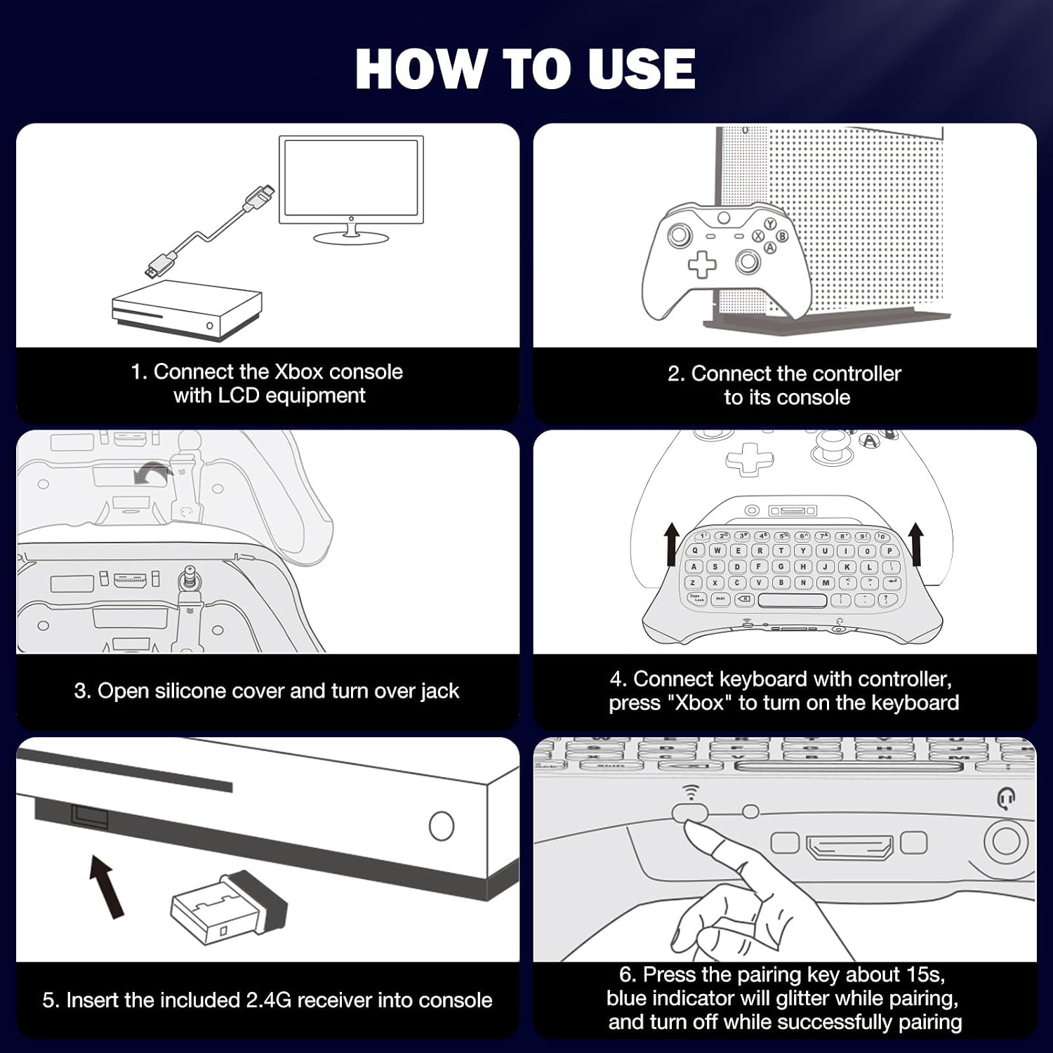 Thumbnail 6 de MoKo RGB Backlit Keyboard for Xbox Wireless Chatpad with 2.4G Receiver