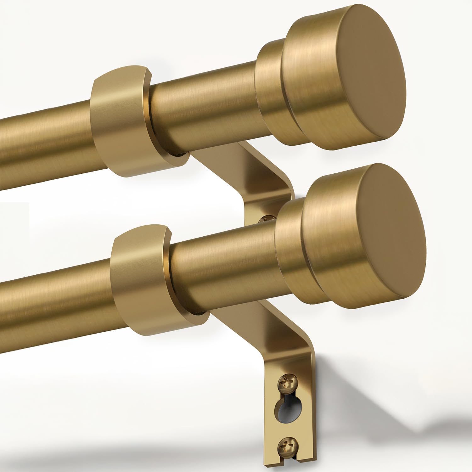 Detalle de Lootkell WC017 Curtain Rods, 2-Pack, Warm Gold, Adjustable 1-Inch Iron