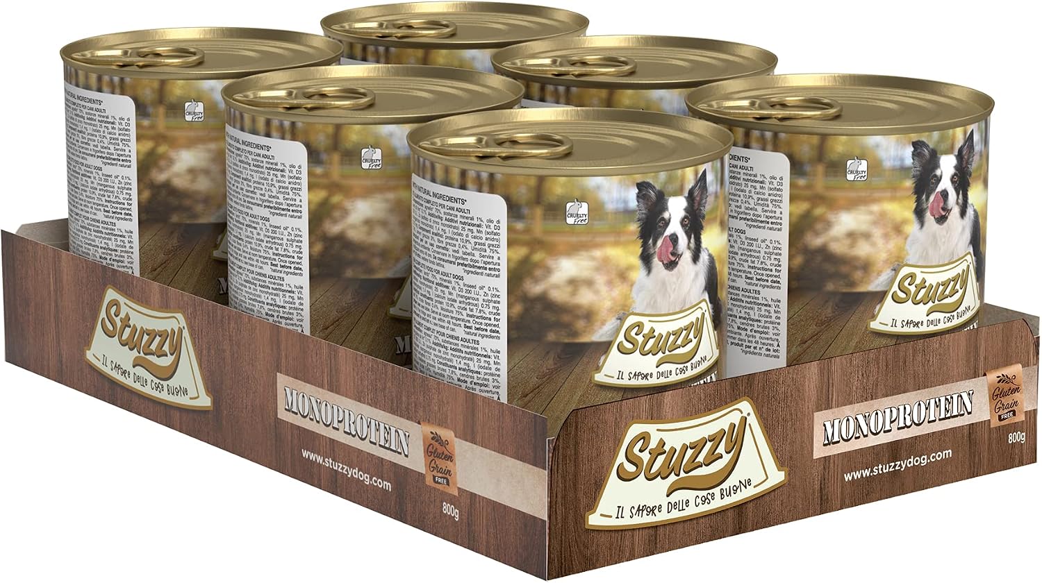 Detalle de Stuzzy Cibo Umido per Cani Adulti al Gusto Agnello – Monoproteico in Patè, 4,8 kg (6 lattine da 800 g)