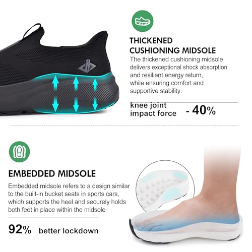 Thumbnail 4 de JACKSHIBO Mens Orthopedic Walking Sneakers 0mm